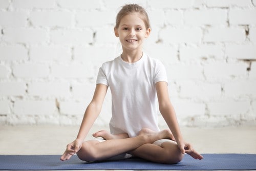 girl practising meditation